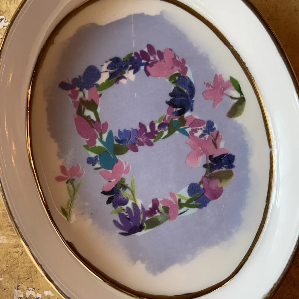 Anthropologie Kiana Mosley Monogram Trinket Dish